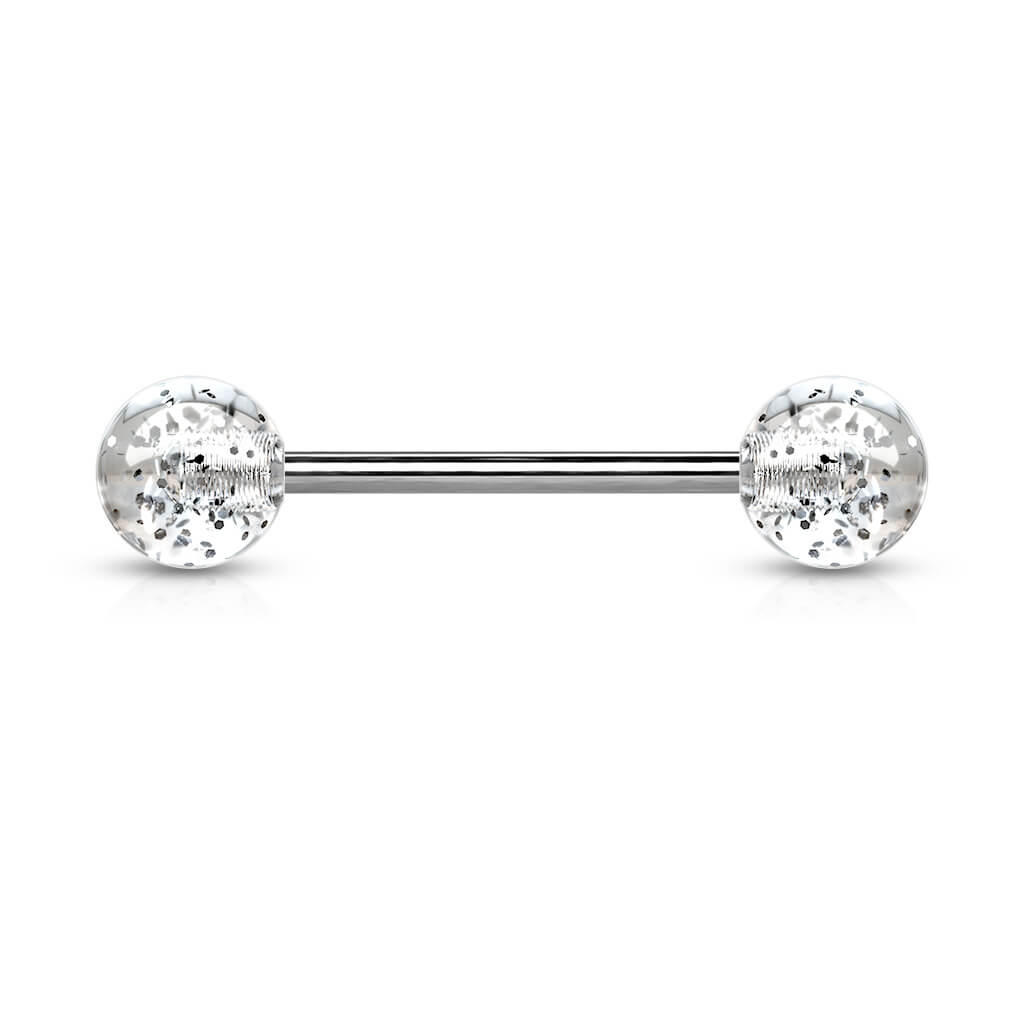 Barbell Acrylic Glitter Ball