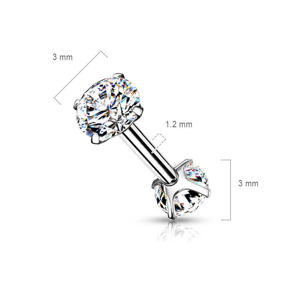 Barre Bille 2 Zircone Filetage Interne
