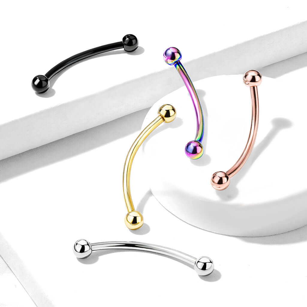Barbell Curvo Sfera d´argento