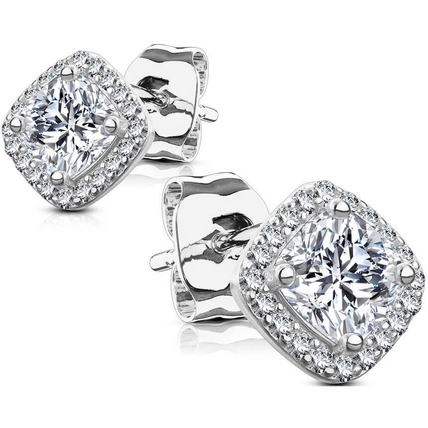 Argento 925 Zircone quadrato