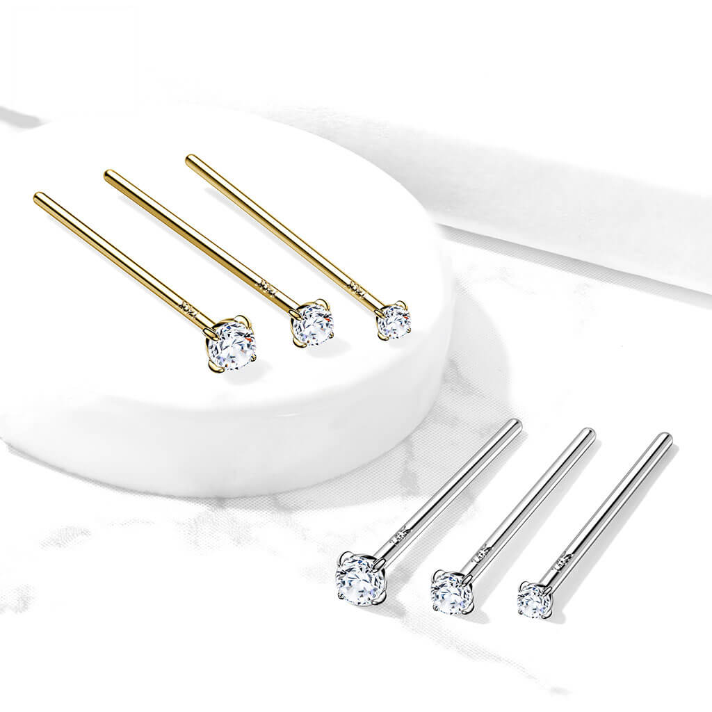 Oro 14 kt Coda di Pesce Zircone