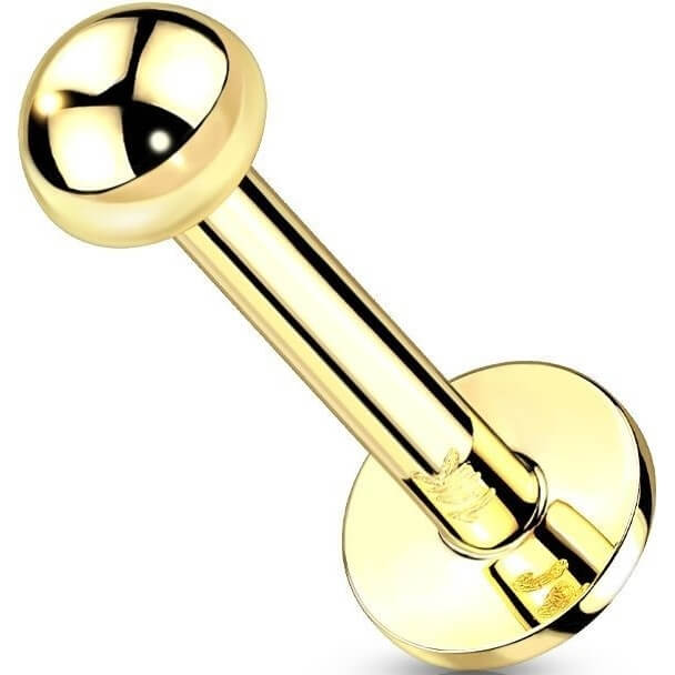 Oro 14 kt Labret Semisferico Push-In