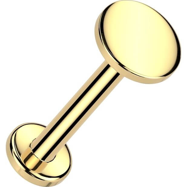 Solid Gold 14 Carat Labret round nose piercing Push-In