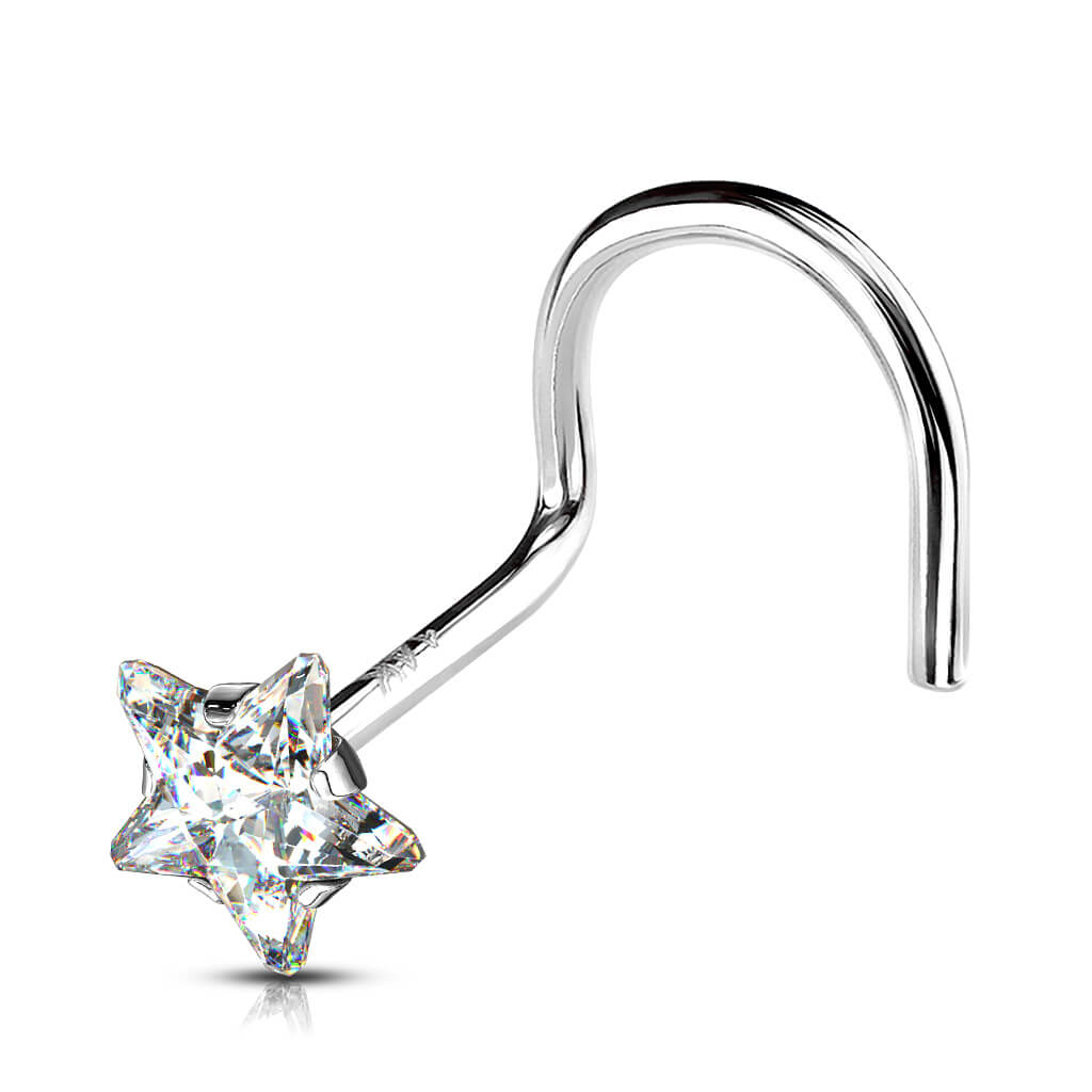 Or 14kt Nez Vis Étoile Zircone