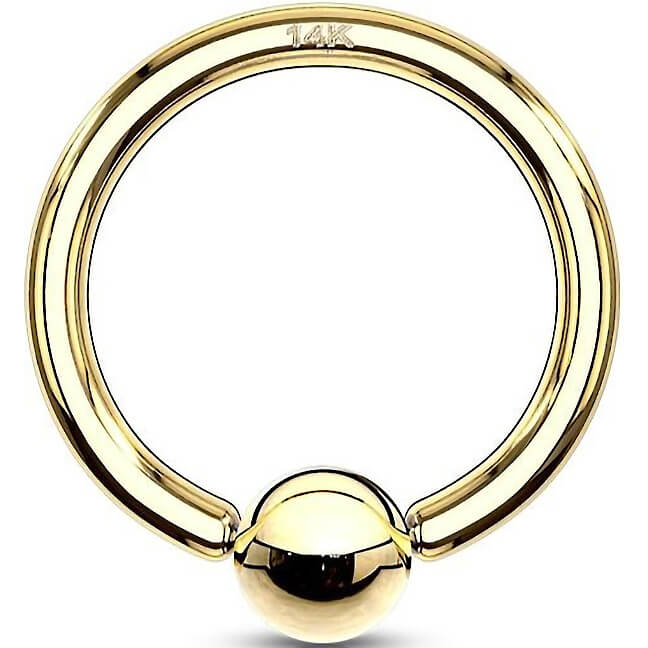 Oro 14kt Anillo Oro blanco Oro amarillo Cierre de bola