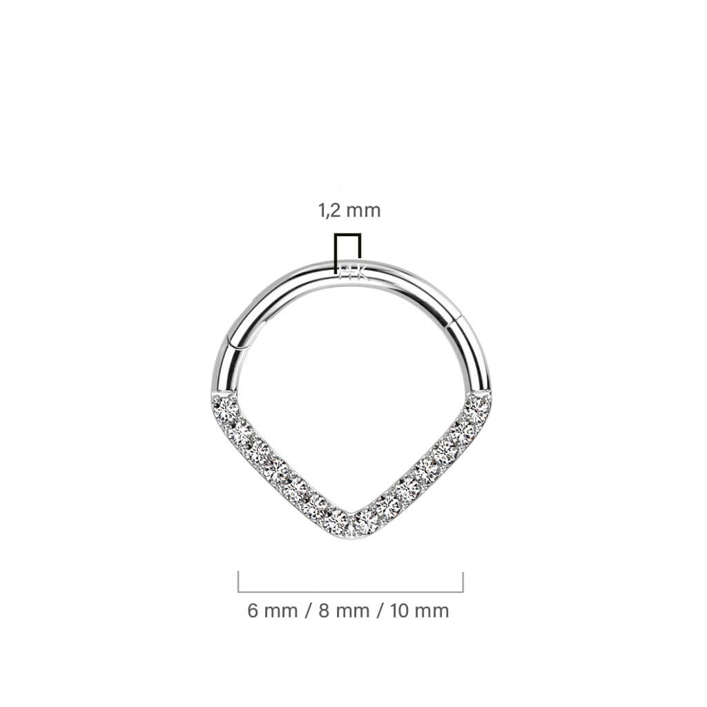 Oro 14kt Anillo Circonita Clicker