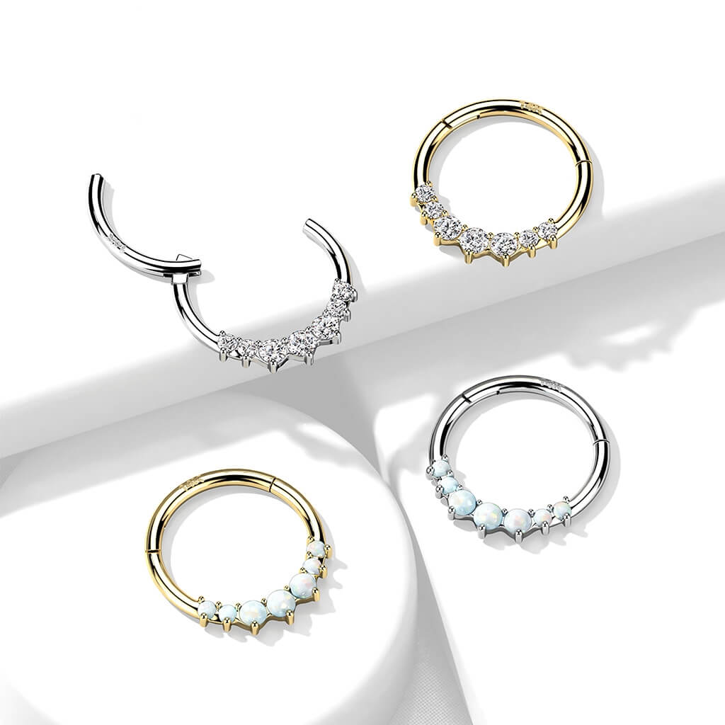 14 Karat Gold Ring Zirkonia Gelbgold Weißgold Clicker