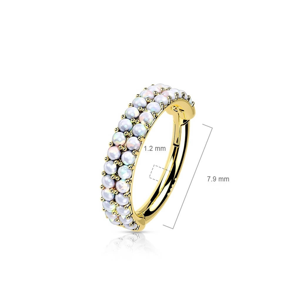 Or 14kt Anneau Opale Cliqueur