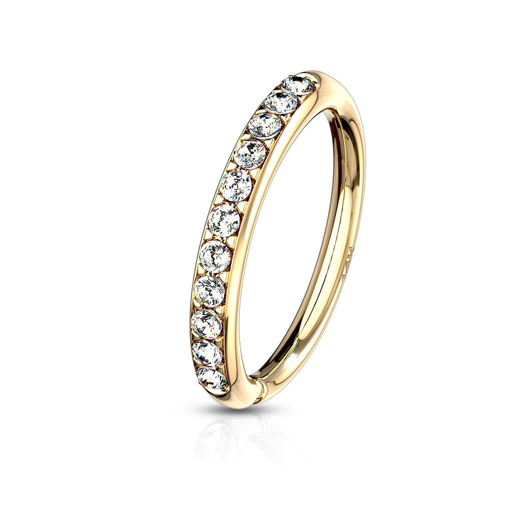 Or 14kt Anneau Zircone Pliable
