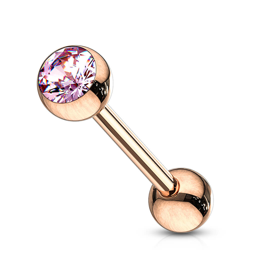 Barbell Lingua Sfera Zircone