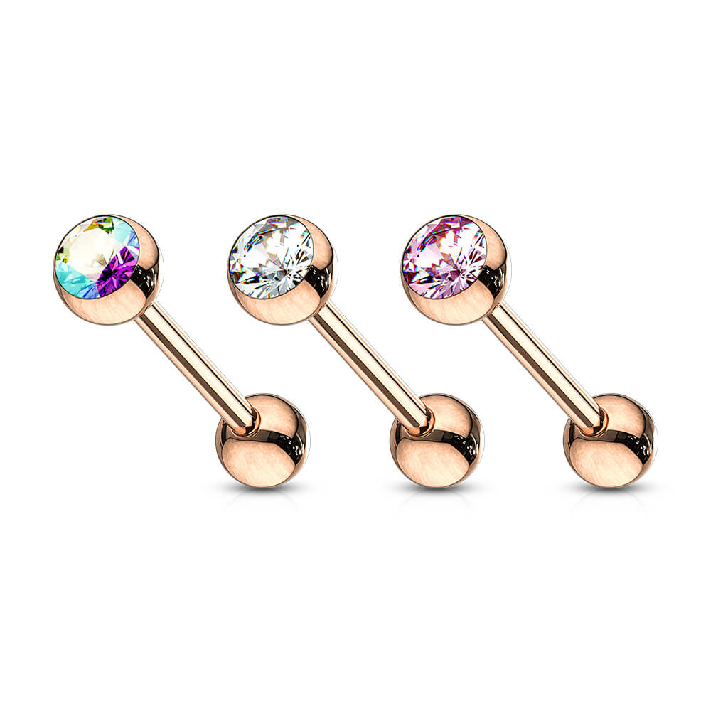 Barbell Lingua Sfera Zircone