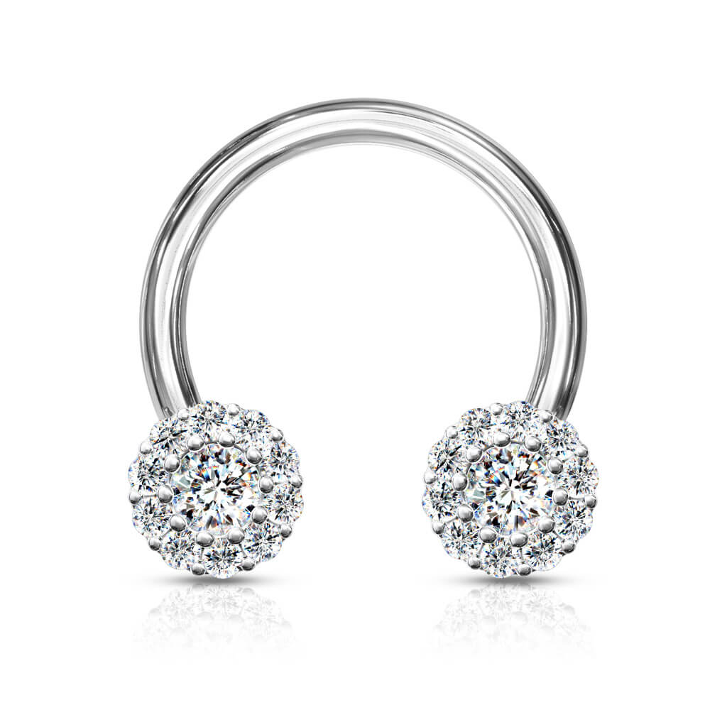 Horseshoe Ball Zirconia Silver