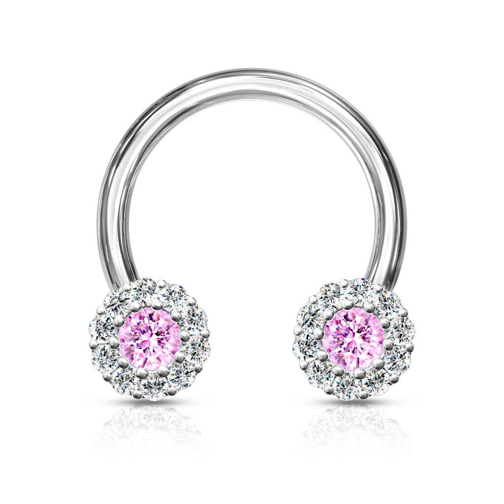 Horseshoe Ball Zirconia Silver
