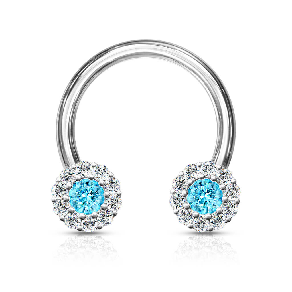 Horseshoe Ball Zirconia Silver