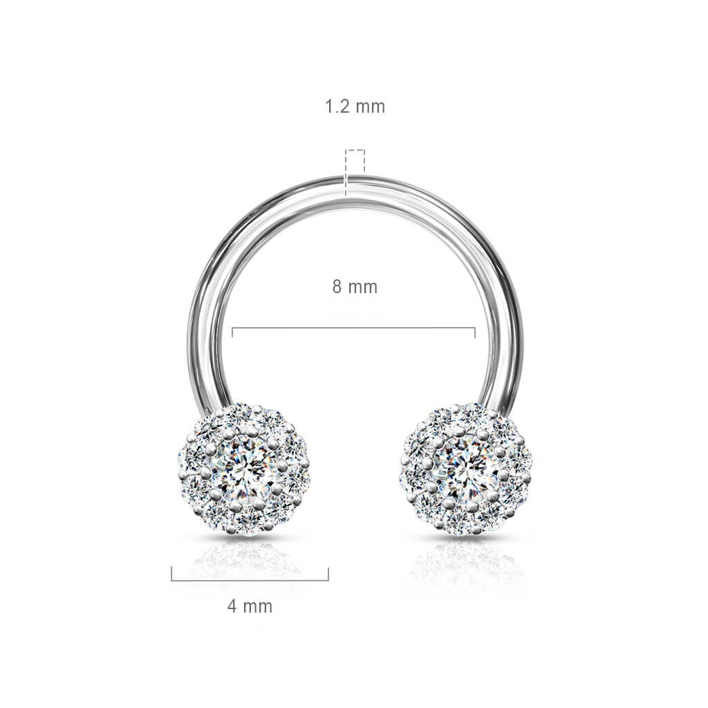 Horseshoe Ball Zirconia Silver