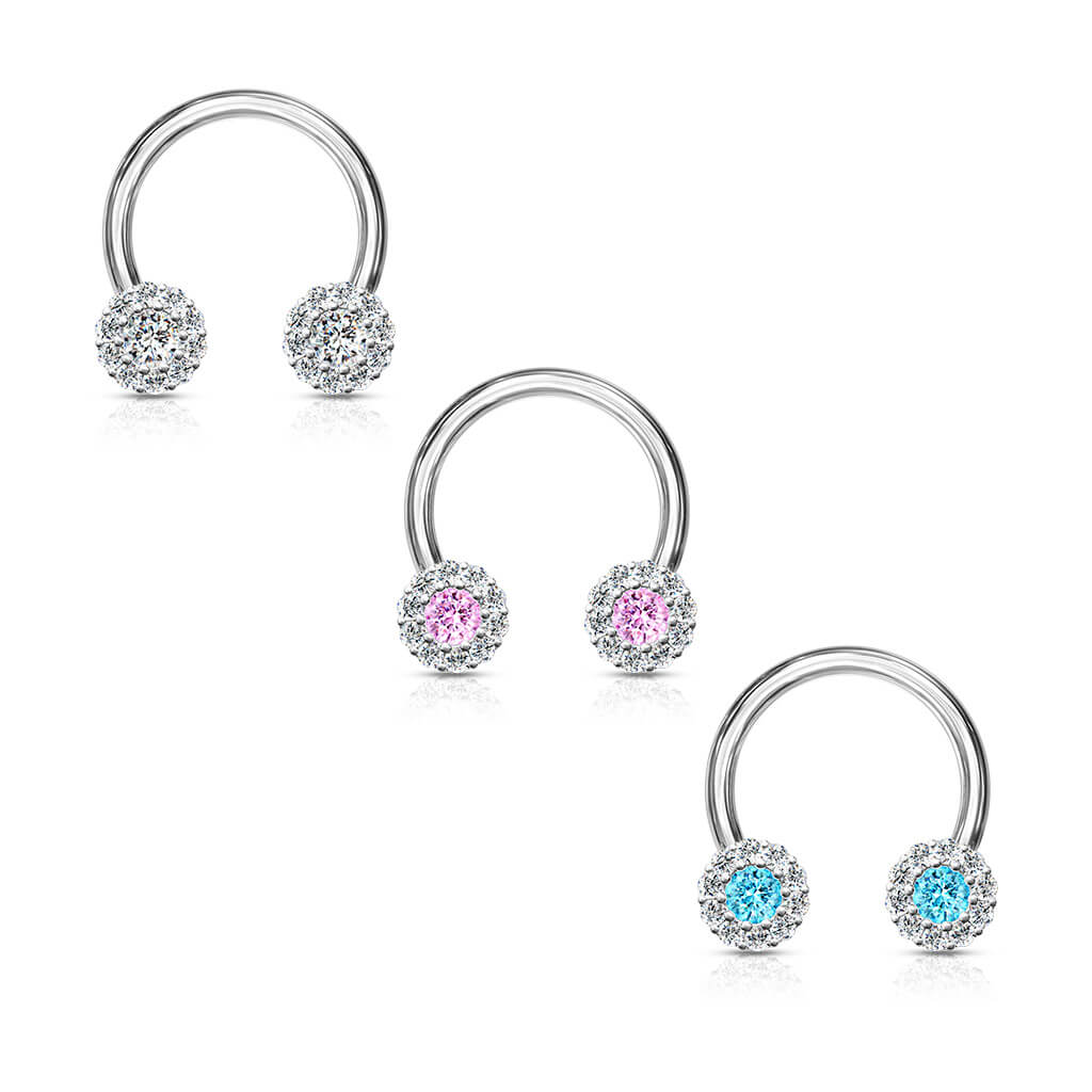 Horseshoe Ball Zirconia Silver