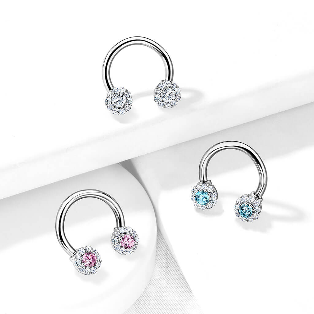 Horseshoe Ball Zirconia Silver