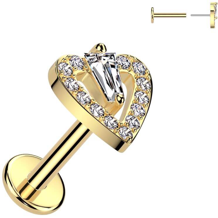 Labret heart zirconia Push-In