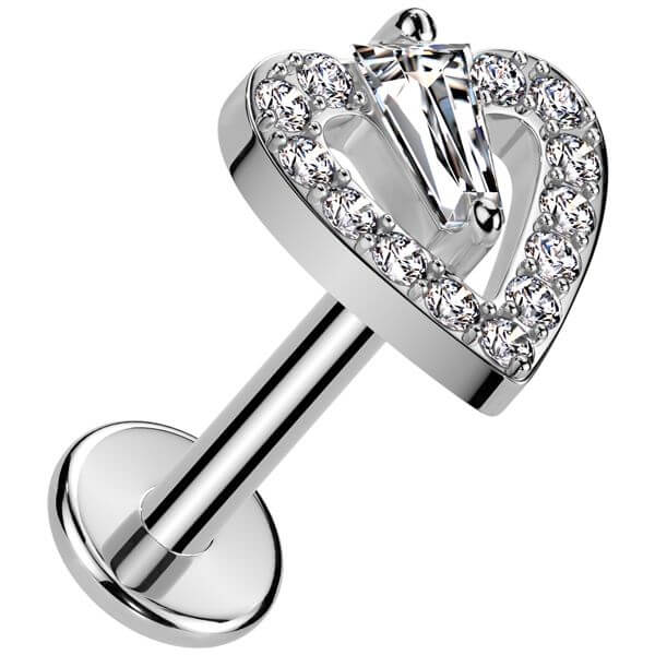 Labret heart zirconia Push-In