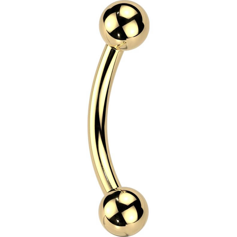 Titanium Curved Barbell One fixed ball Push-In