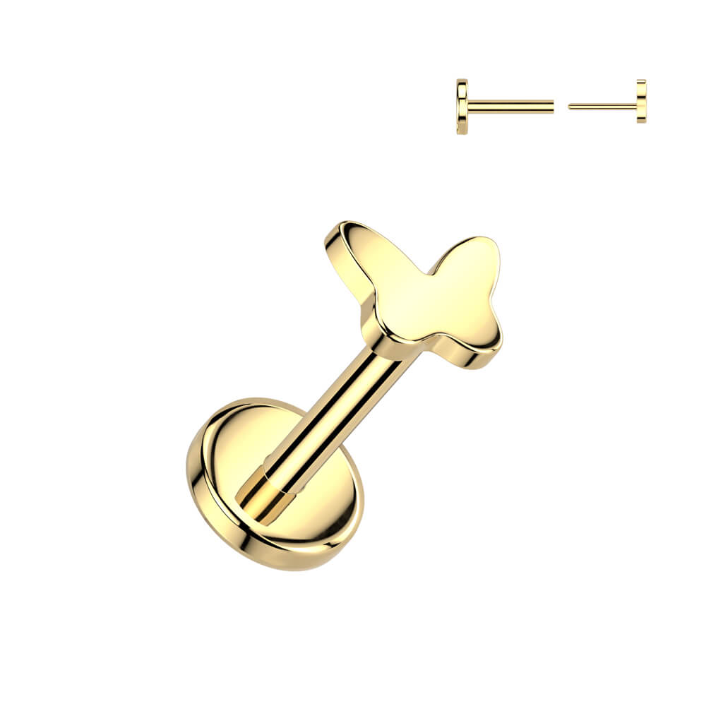 Titanium Labret butterfly Push-In