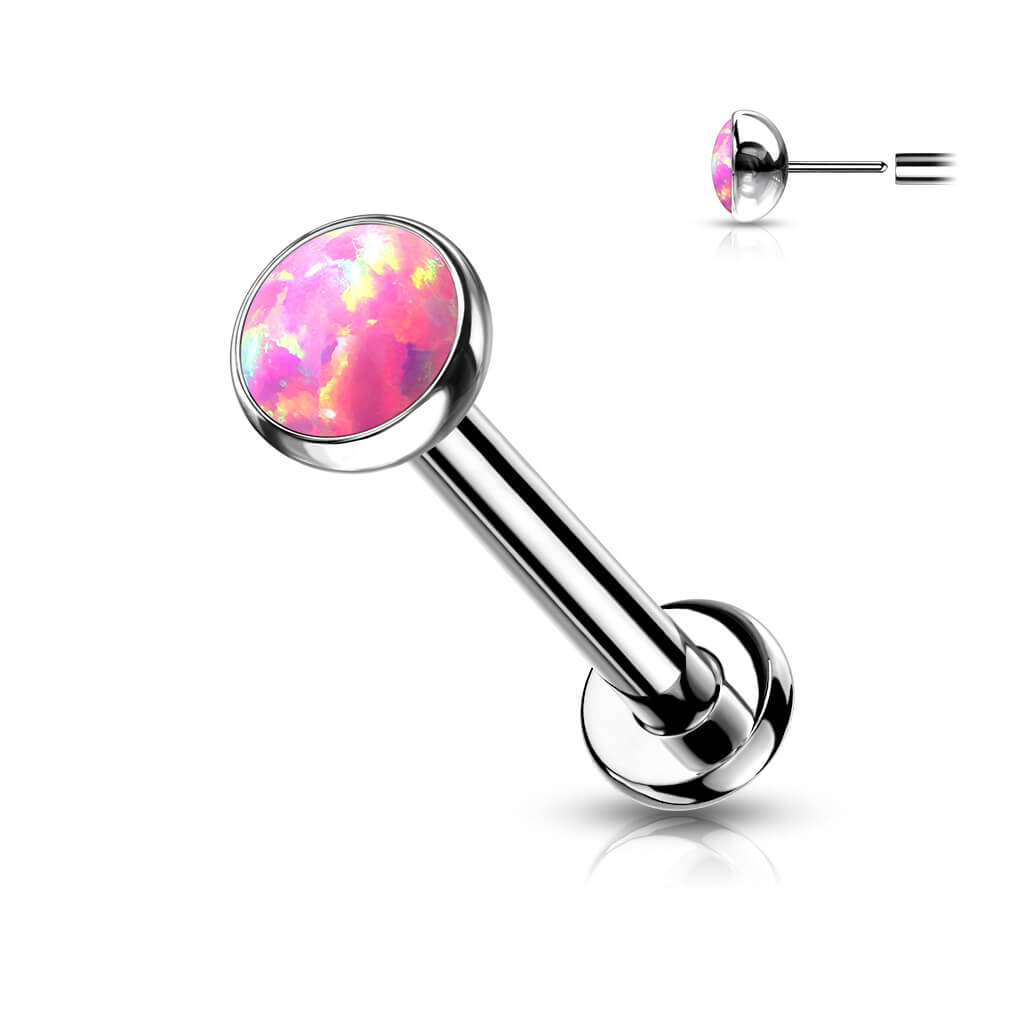 Titan Labret Opal Flach Silber Push-In