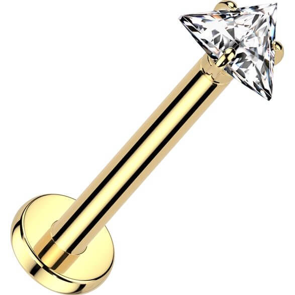Titanium Labret triangle zirconia Push-In