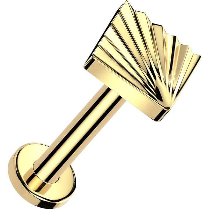 Titanium Labret Square diamond cut Push-In