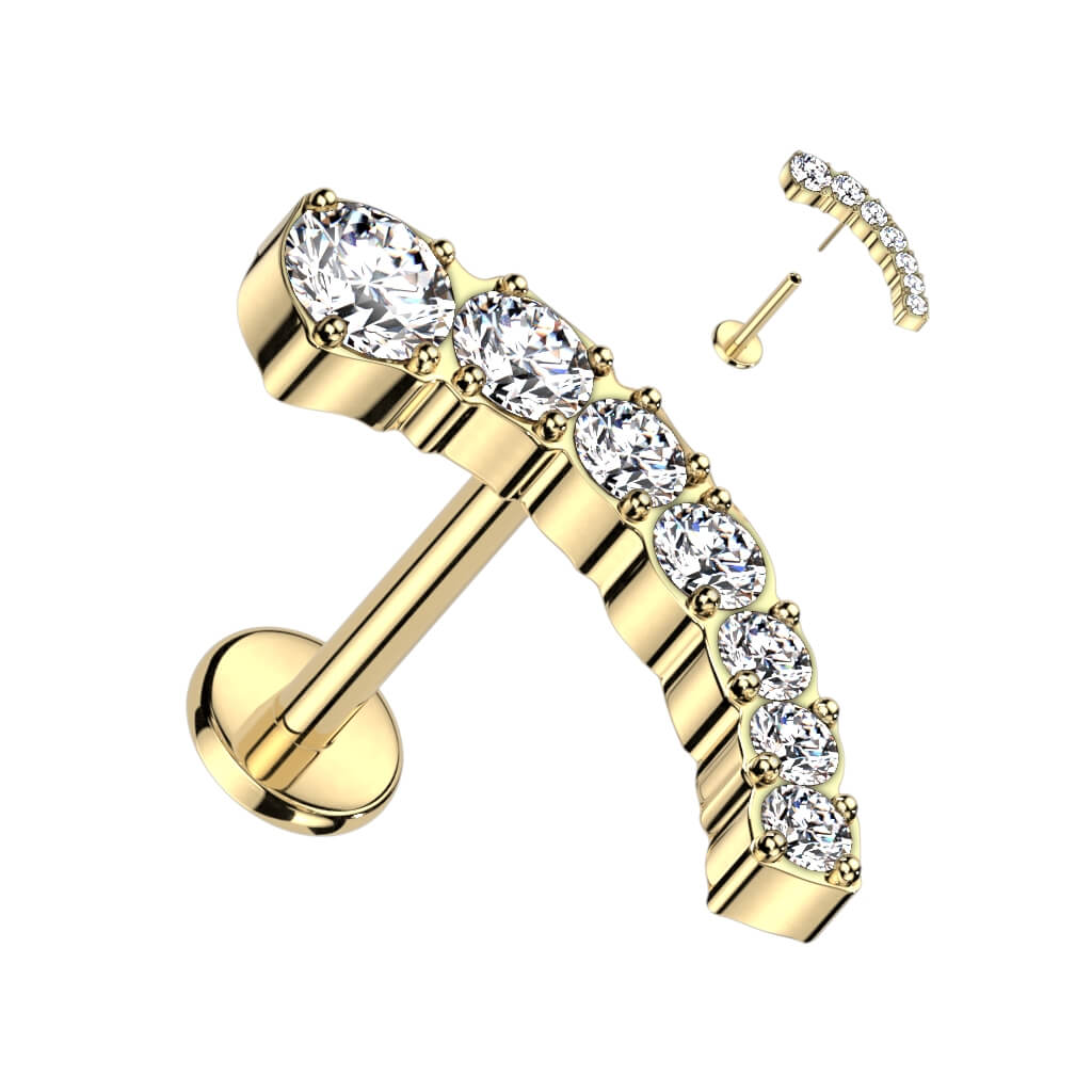 Titanio Circonita curva Push In Labret