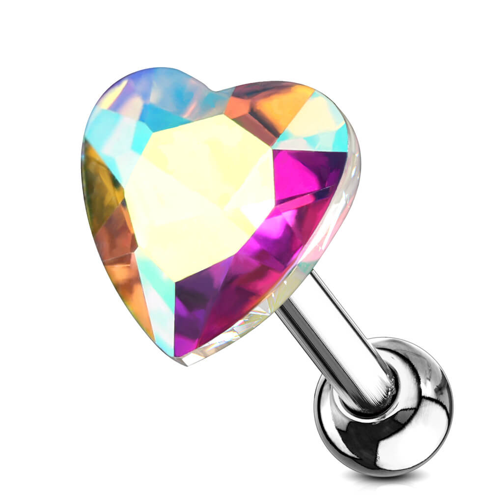 Barbell Corazón Circonita plata