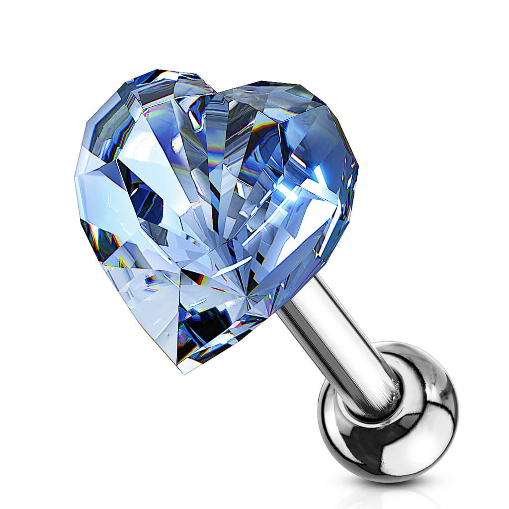 Barbell Corazón Circonita plata