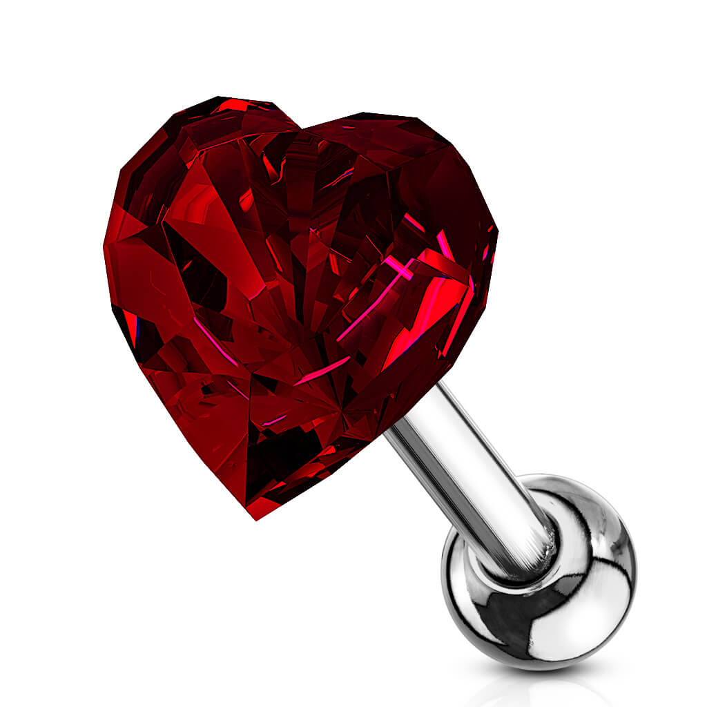 Barbell Corazón Circonita plata