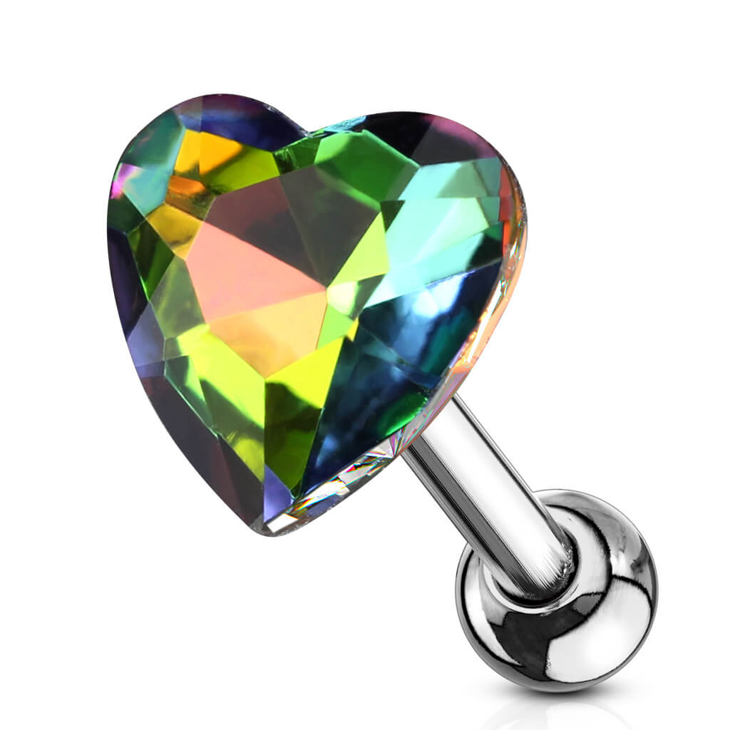 Barbell Corazón Circonita plata