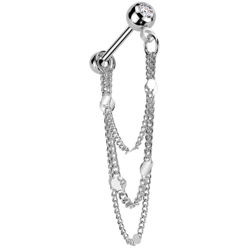 Barbell triple chain dangle