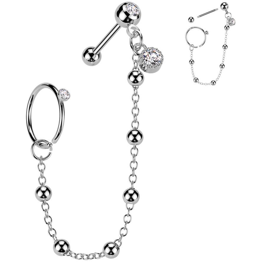 Value Pack zirconia barbell chain hoop