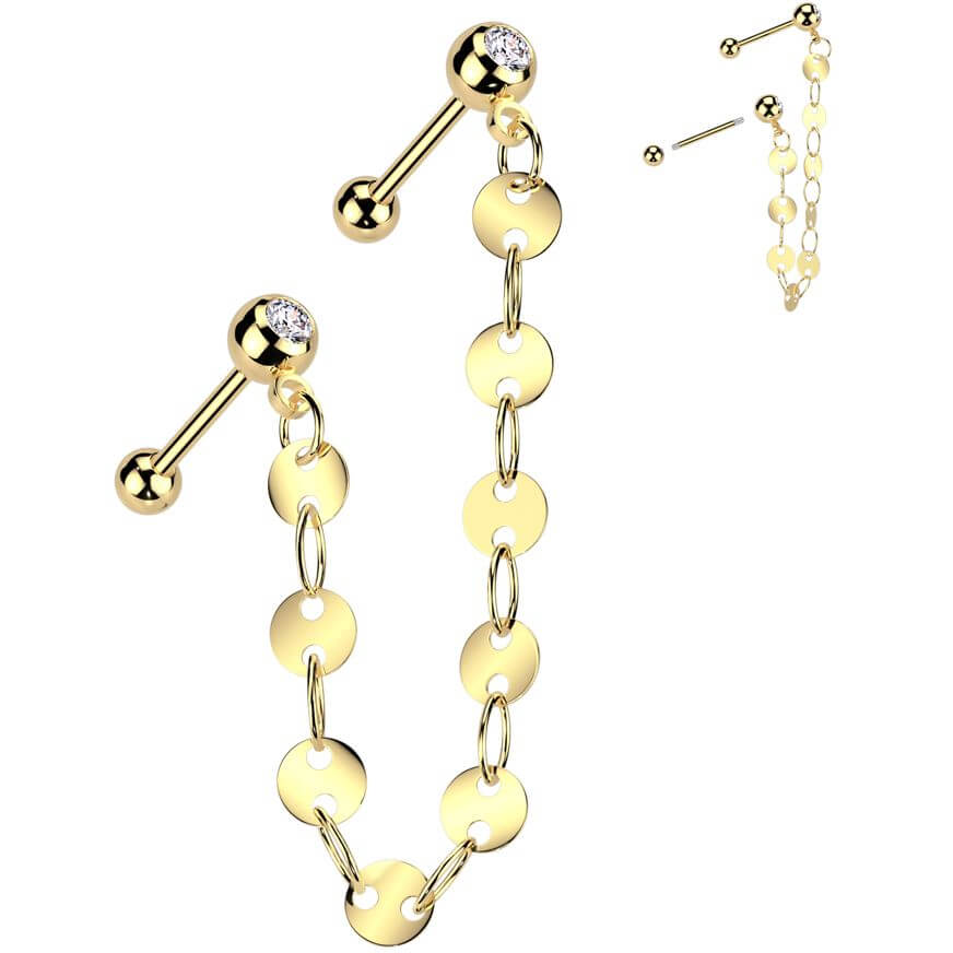 Value Pack two zirconia barbells chain