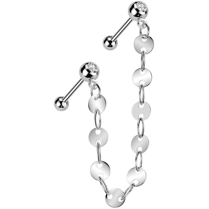 Value Pack two zirconia barbells chain
