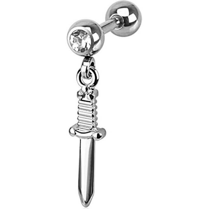 Barbell Cuchillo Colgante Plata