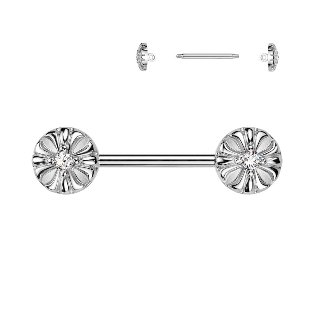 Nipple Piercing celtic cross ends zirconia