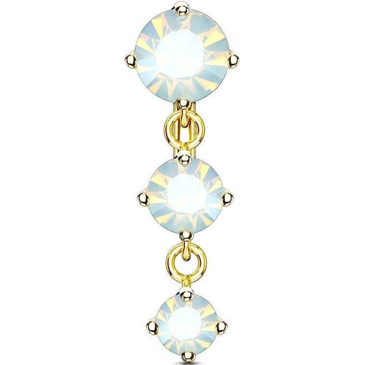 Belly Button Piercing Top Down 3 Zirconia dangle