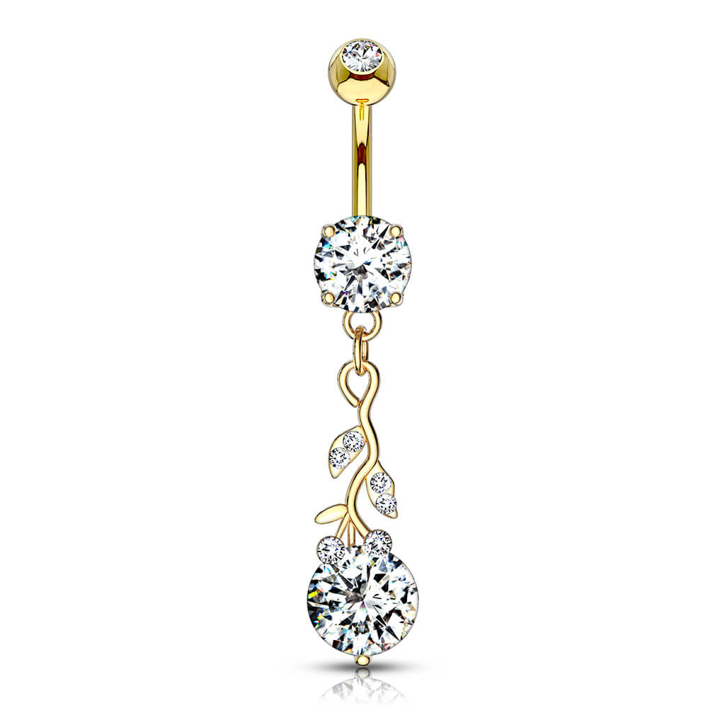 Piercing ombligo Hojas colgantes Circonita