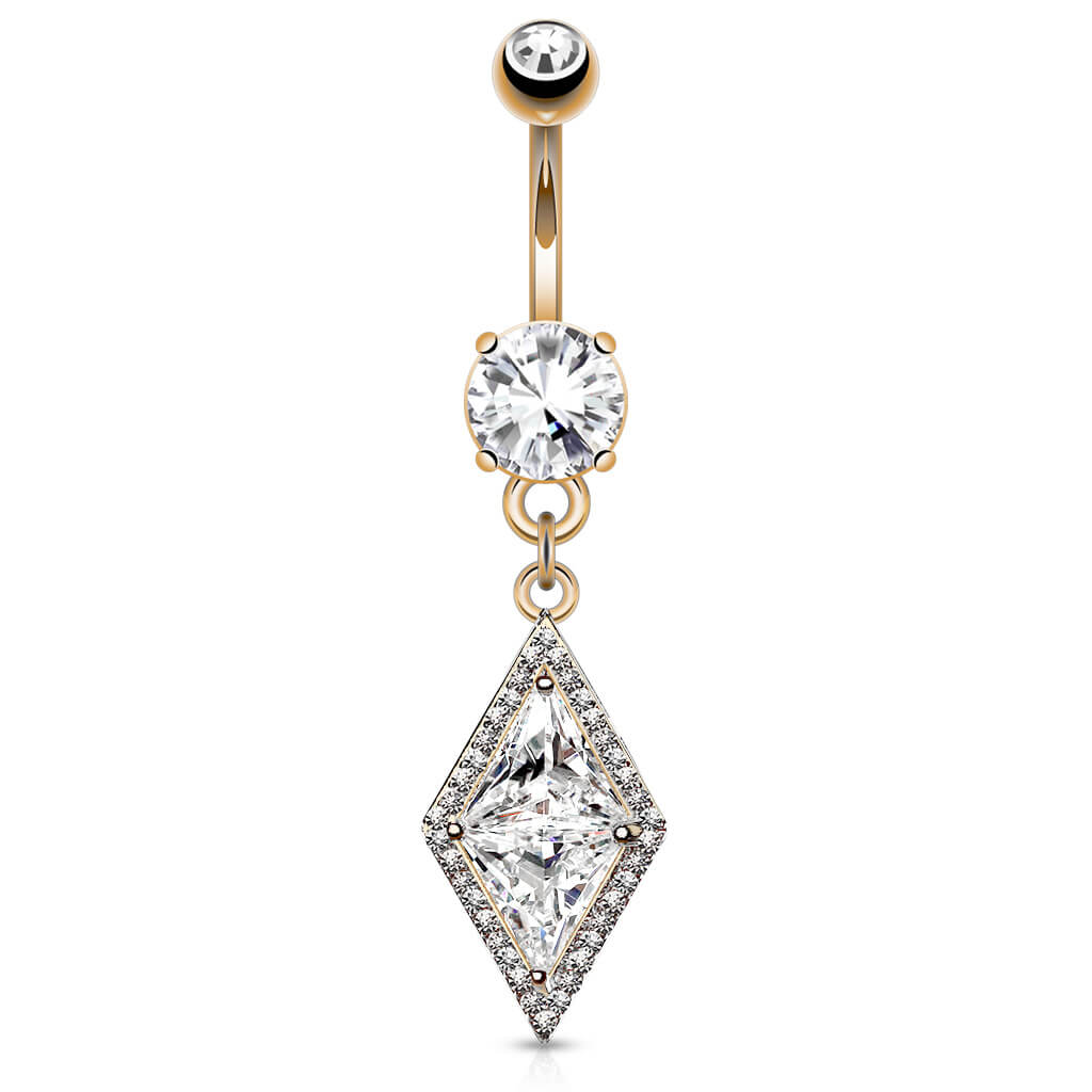 Bauchnabelpiercing Diamantenform beweglich Zirkonia