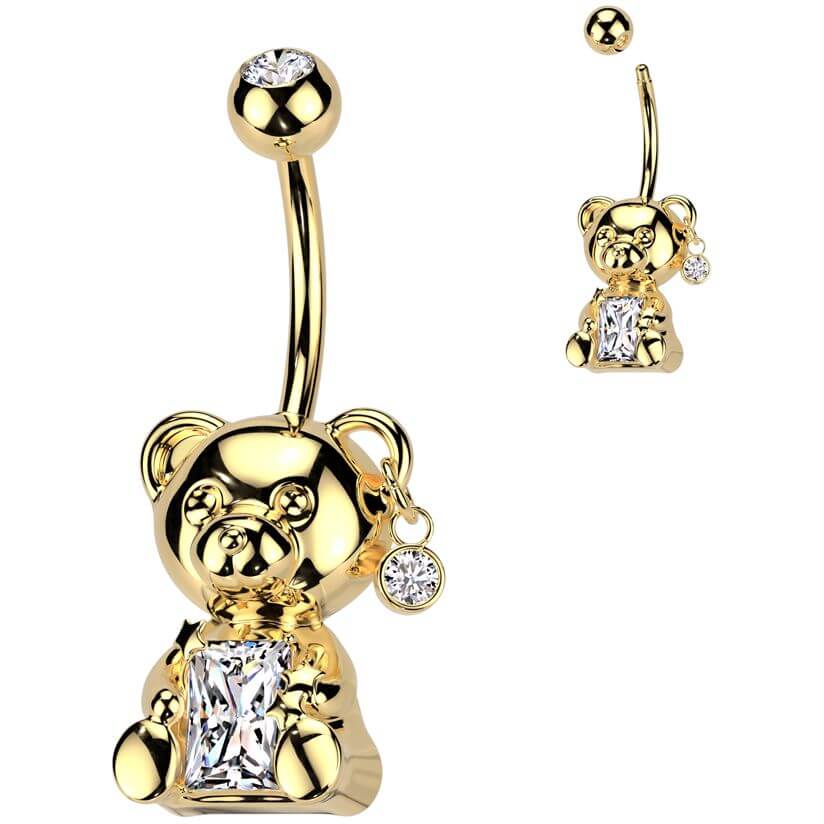 Belly Button Piercing teddy bear zirconia