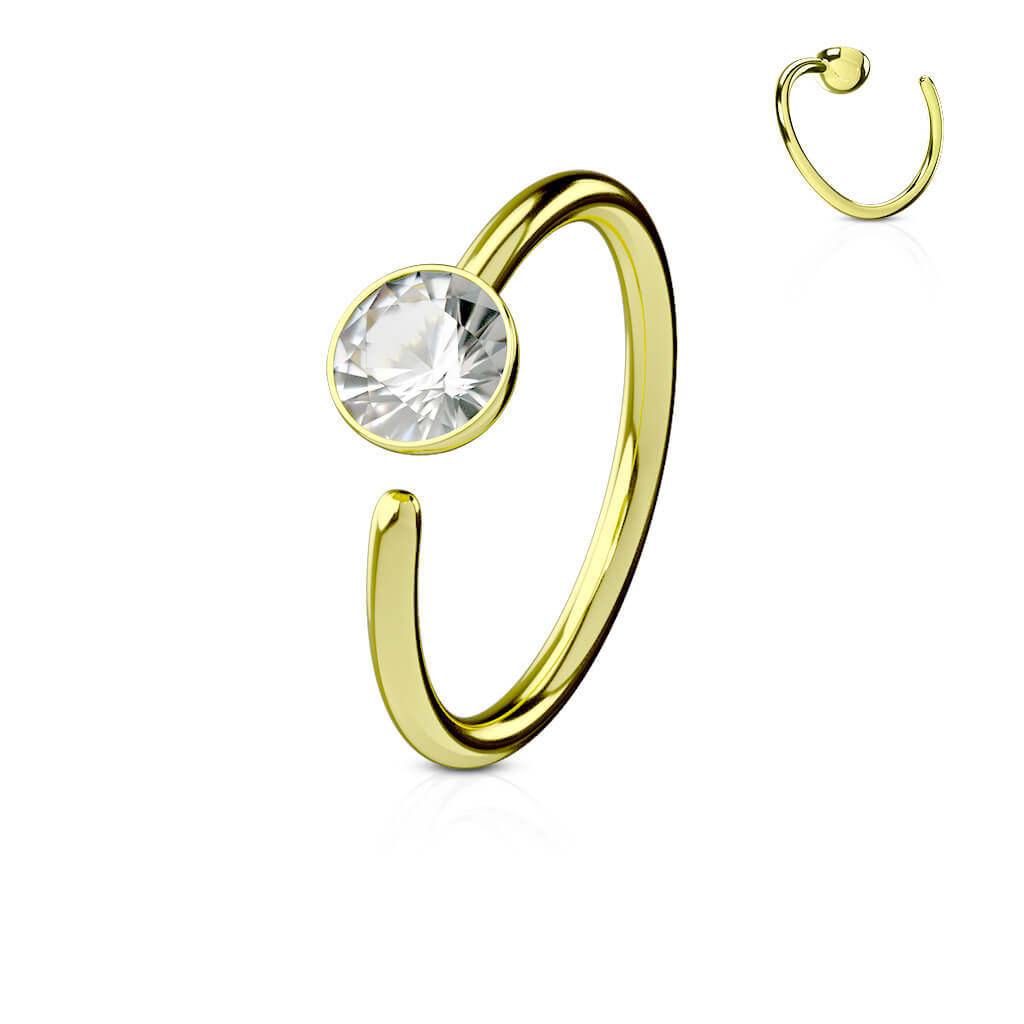 Anello Piercing Zircone Pieghevole