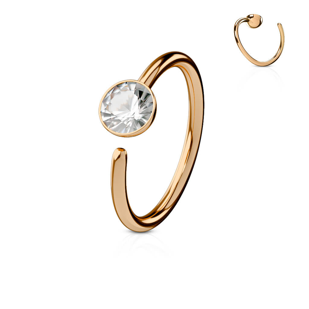 Anello Piercing Zircone Pieghevole