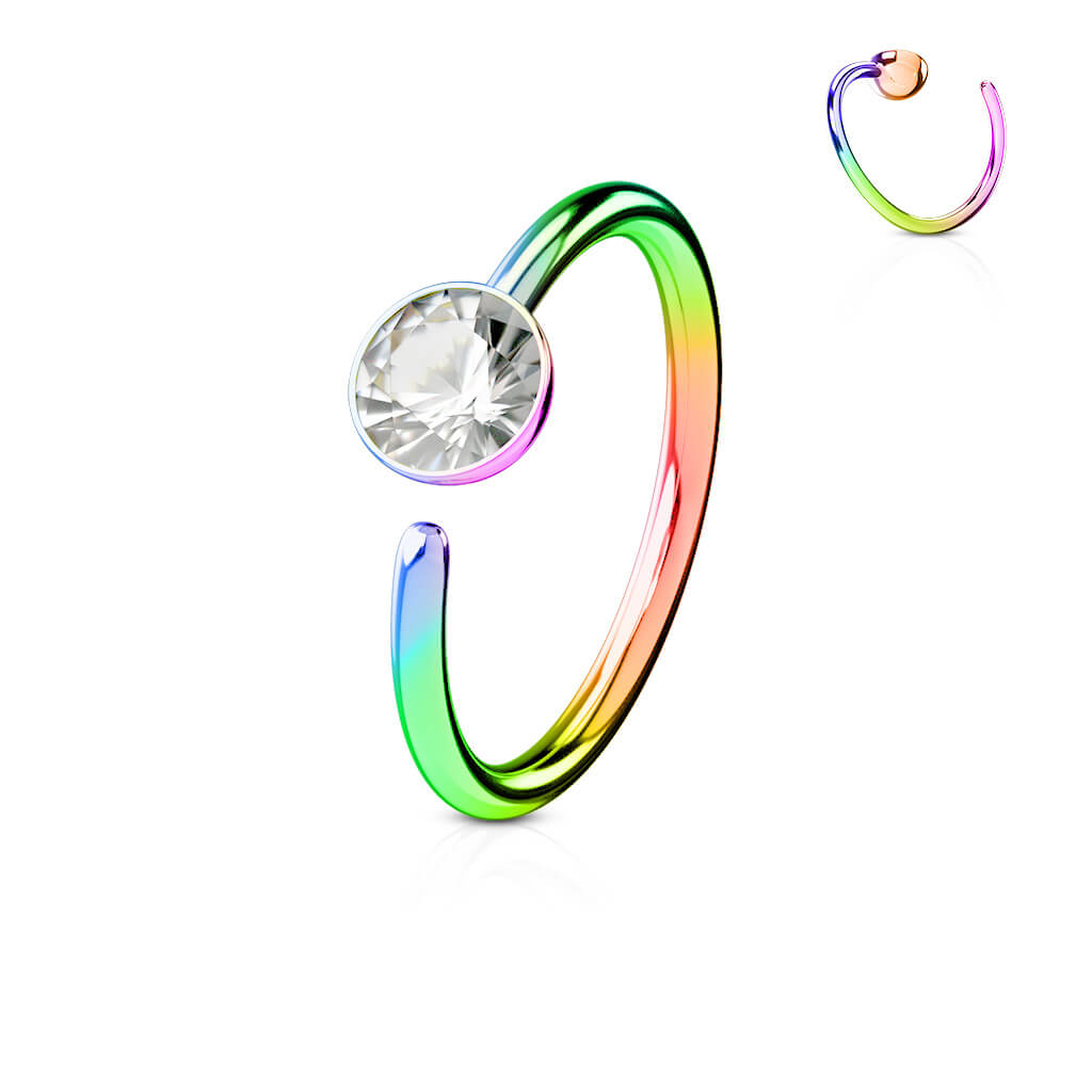 Anello Piercing Zircone Pieghevole