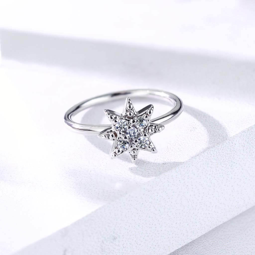 Anneau Étoile Zircone Pliable