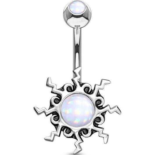 Bauchnabelpiercing Tribal Sonne