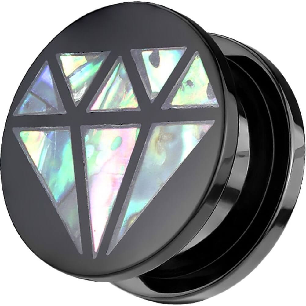 Acrilico Plug Abalone a forma di diamante