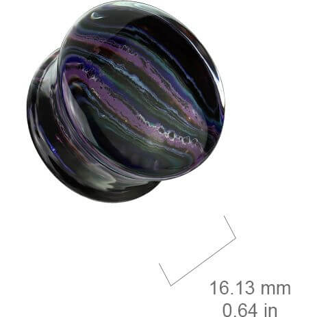 Glass Plug multicolour stripes double flare